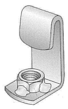 Europress heavy-duty purlin clip for allthread, 10mm steel construction, securely fastens purlins and allthread in structural framing.