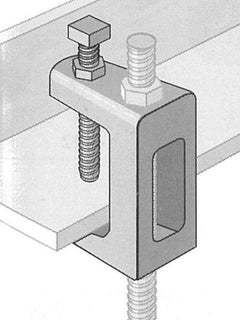 Beam clamp , mounts 8mm threaded rod (< 16mm)