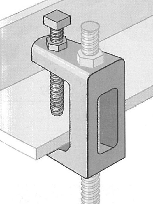 Europress HSTKN08 beam clamp with 8mm threaded rod and 16mm diameter, used for securing in construction and industrial setups.