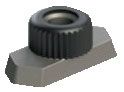 Europress Kova rail nut M6 for universal clamps, shown on light series rail with twin body design, suitable for versatile mounting.