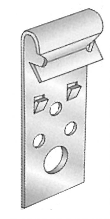 Europress purlin clip for wire or 3mm rod, metal construction for secure roof or wall framing, shown in close-up.