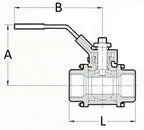 Stainless steel 3-piece ball valve by Europress, showing the valve's compact design and polished metal finish.