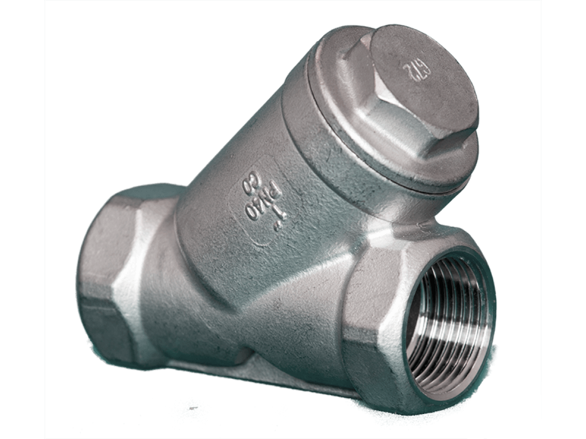 Europress SS Line Strainer with Y-shape design, stainless steel construction, and threaded connections for plumbing applications.