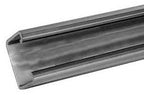 Metallic strip with a ribbed surface on a white background
