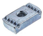 Europress zinc-plated steel strut nut for bolting Kova clamps to galvanized or zinc steel strut.